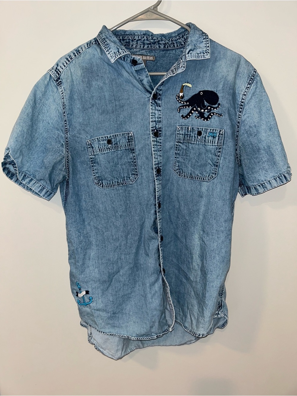 Michael Bastian Men's Denim Short Sleeve Shirt Size Medium